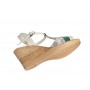 Sandale dama de vara cu platforme de 7 cm, din piele naturala, alba, S66ABOX